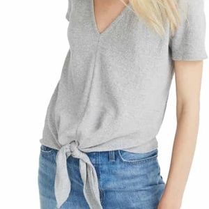 Madewell textures knit tie front top